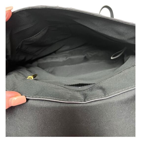 Fossil Claire Patchwork Leather Backpack Black Python Snake Design Preowned - Picture 3 of 8